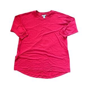 Athleta Top Size Small Inspire Crewneck Red‎ Athleisure Oversized Flowy